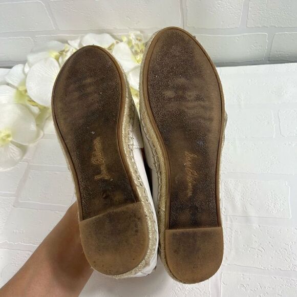 Sam Edelman Womens Espadrille Size 6.5 White Leather Slip on - Picture 8 of 15